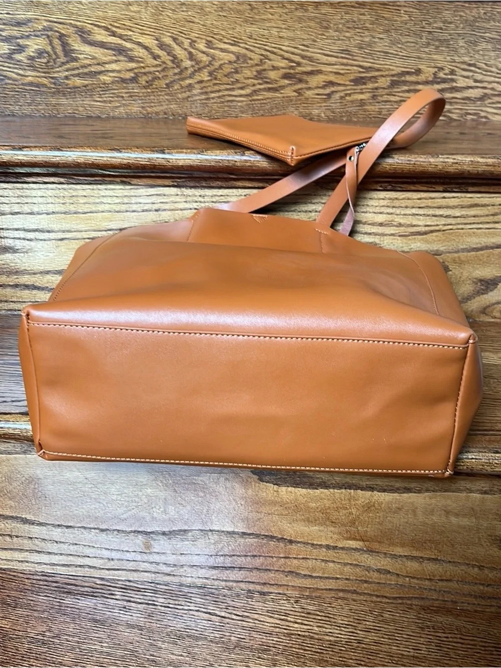 Co Lab Leather Tote Bag with Detachable Pouch